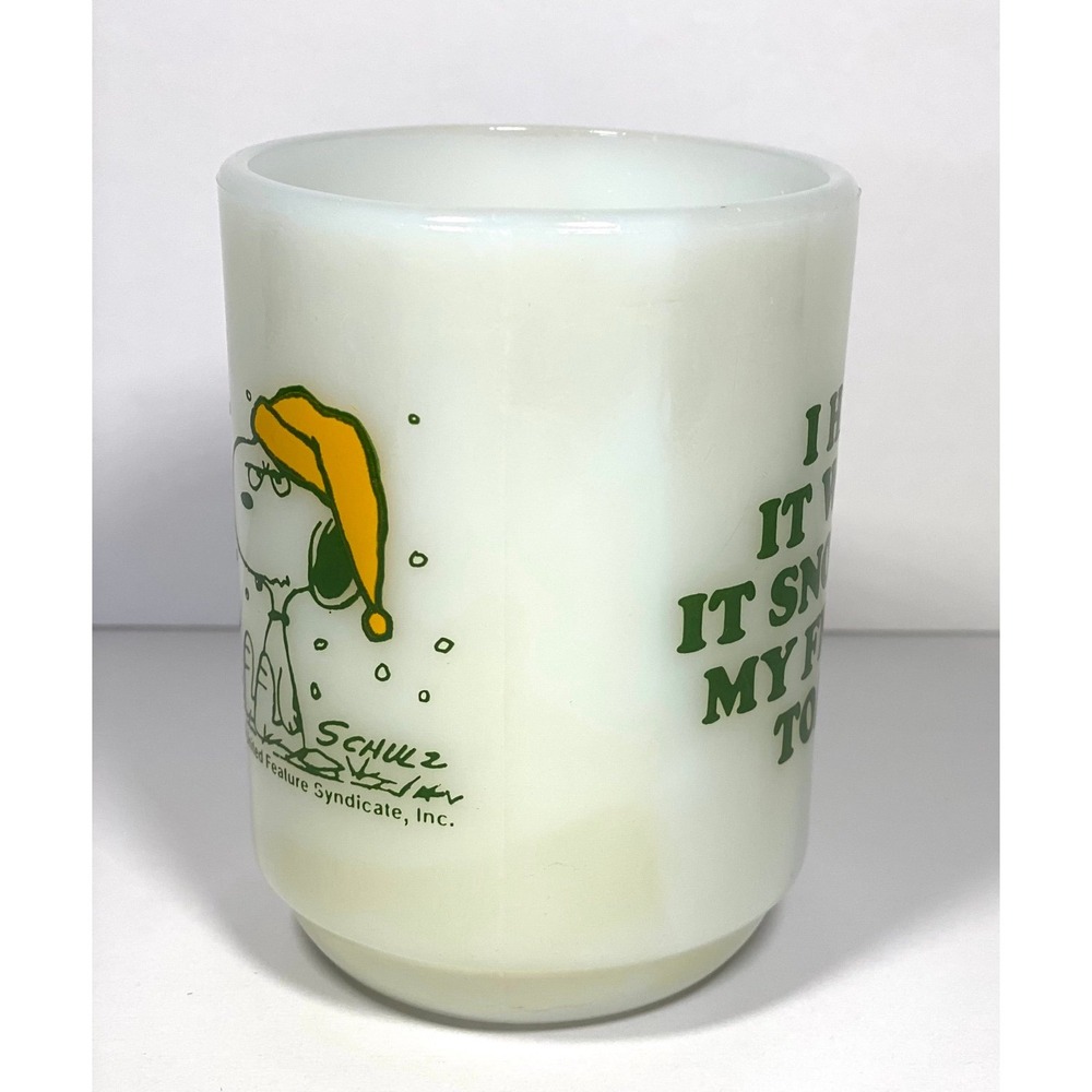 VINTAGE Fire King SNOOPY Mug Coffee Cup Anchor Hocking Peanuts - Picture 2 of 7
